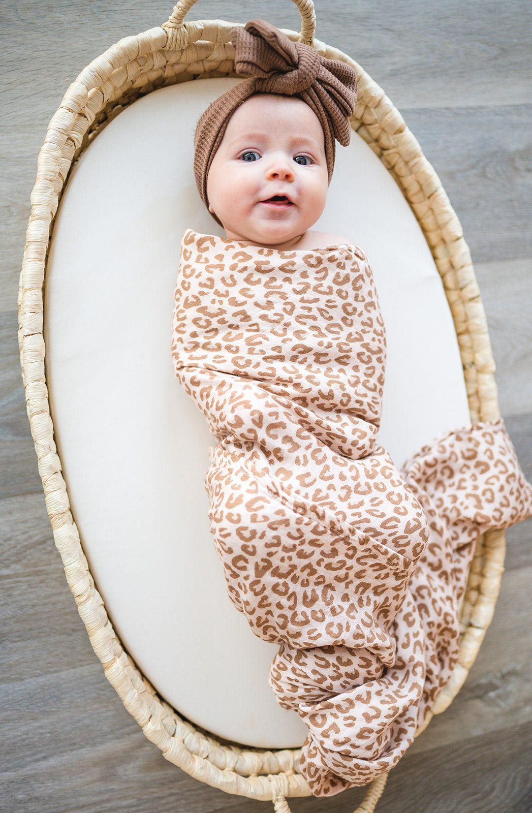 Muslin Swaddle Blanket - Brown Leopard