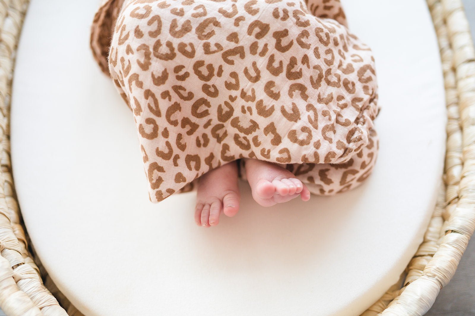 Muslin Swaddle Blanket - Brown Leopard