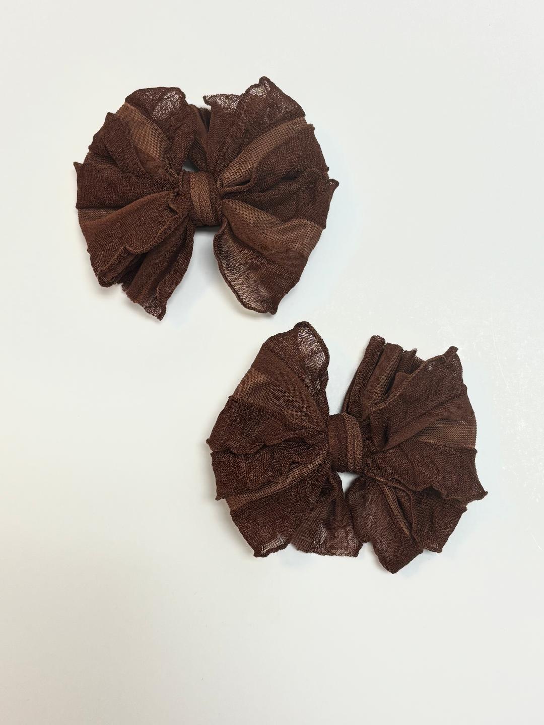 Brown | Ruffled Hair Clip