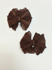 Brown | Ruffled Hair Clip