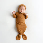 Organic Knotted Gown Set-bonnet