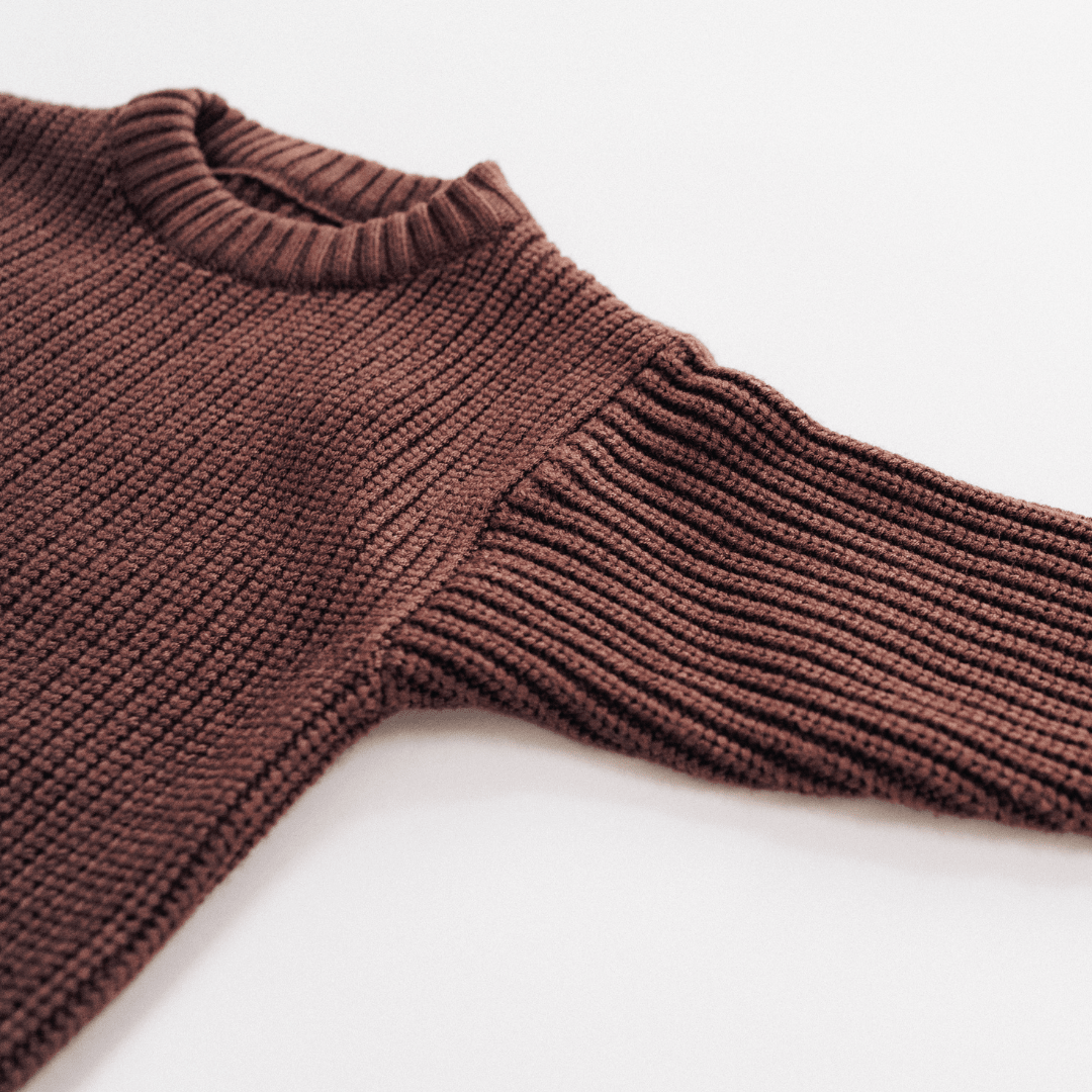 Chocolate Brown Knit Pullover Sweater- Child