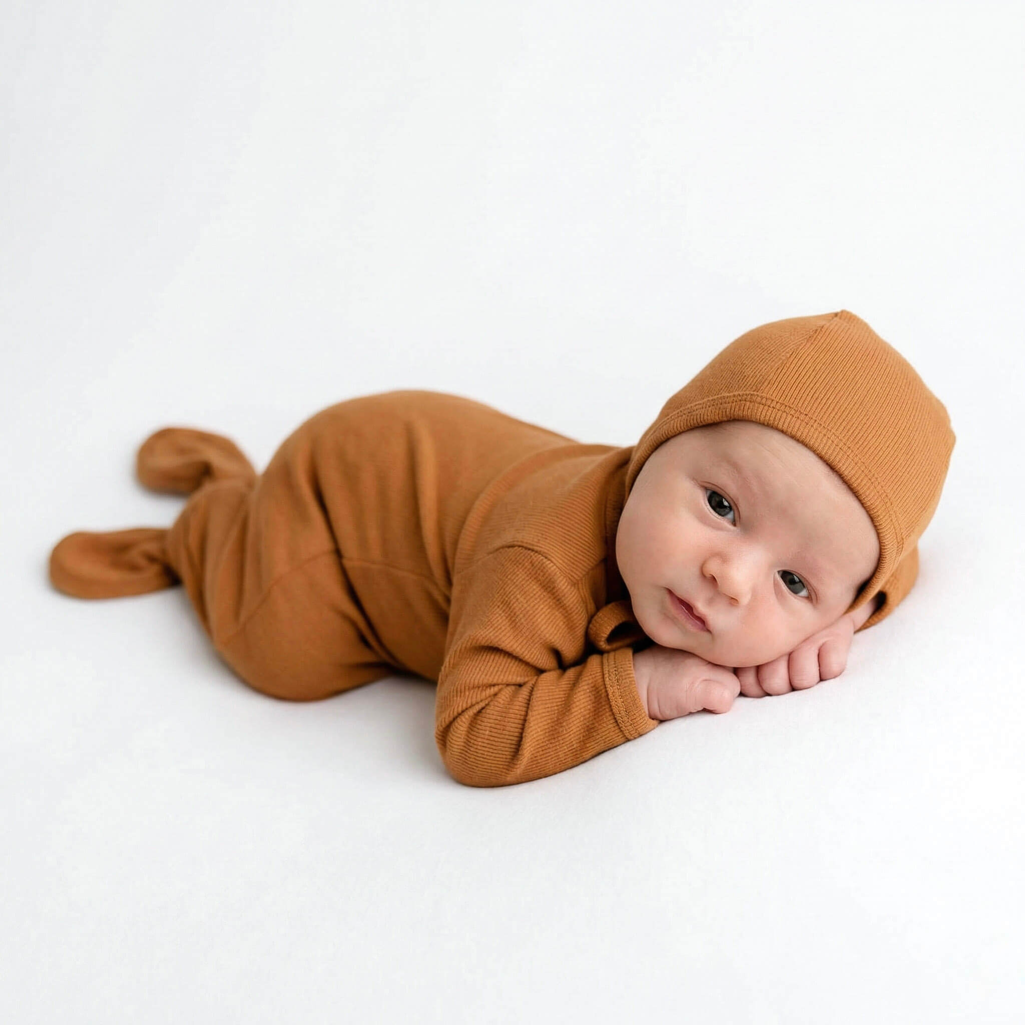 Organic Knotted Gown Set-bonnet