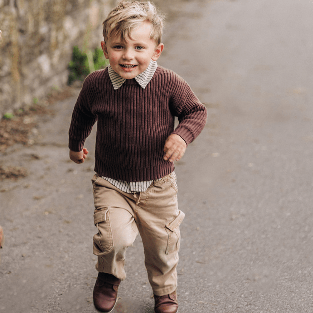 Chocolate Brown Knit Pullover Sweater- Child