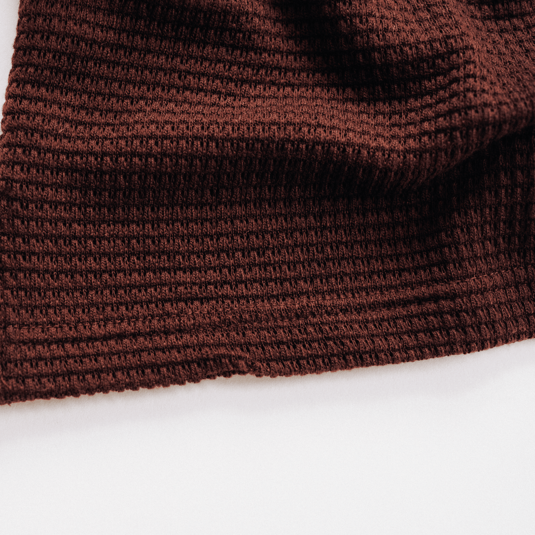Coffee Brown Wide Collar Knit Sweater