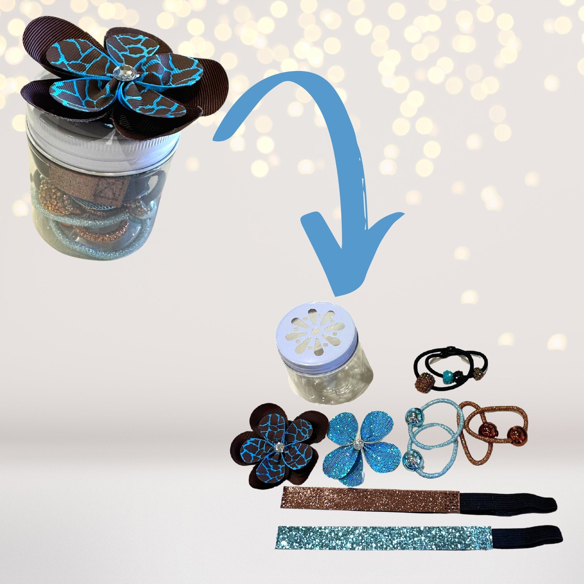 Turquoise And Brown Woodland Party Favor Jar