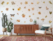 Boho Foliage & Butterfly Wall Decals - Fabric Nursery Wall Art Decals