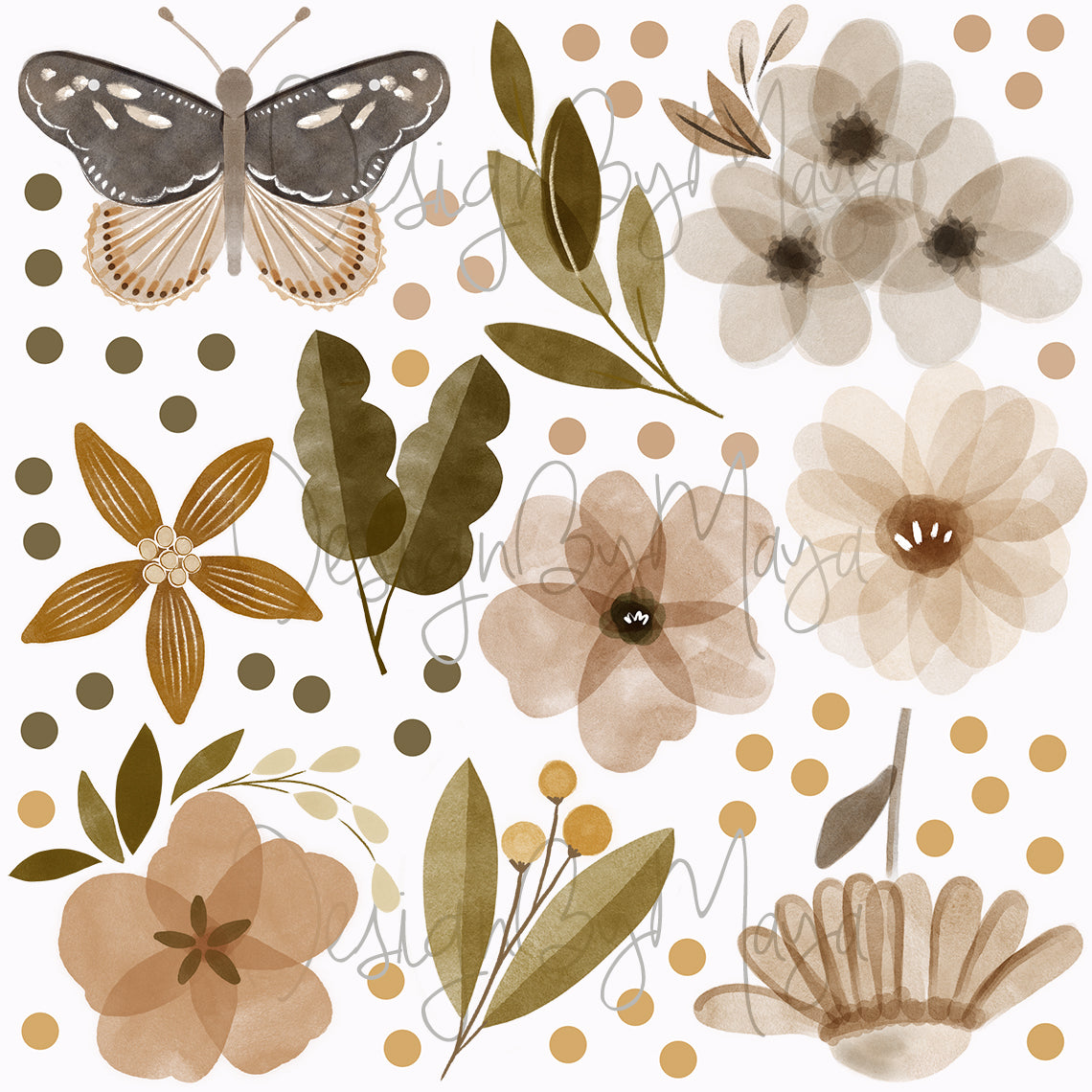 Butterfly Decals - Fabric Nursery Wall Art Decals