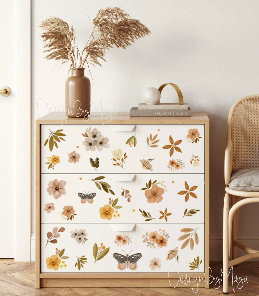 Boho Foliage Wall Decals - Fabric Nursery Wall Art Decals