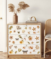 Boho Foliage Wall Decals - Fabric Nursery Wall Art Decals
