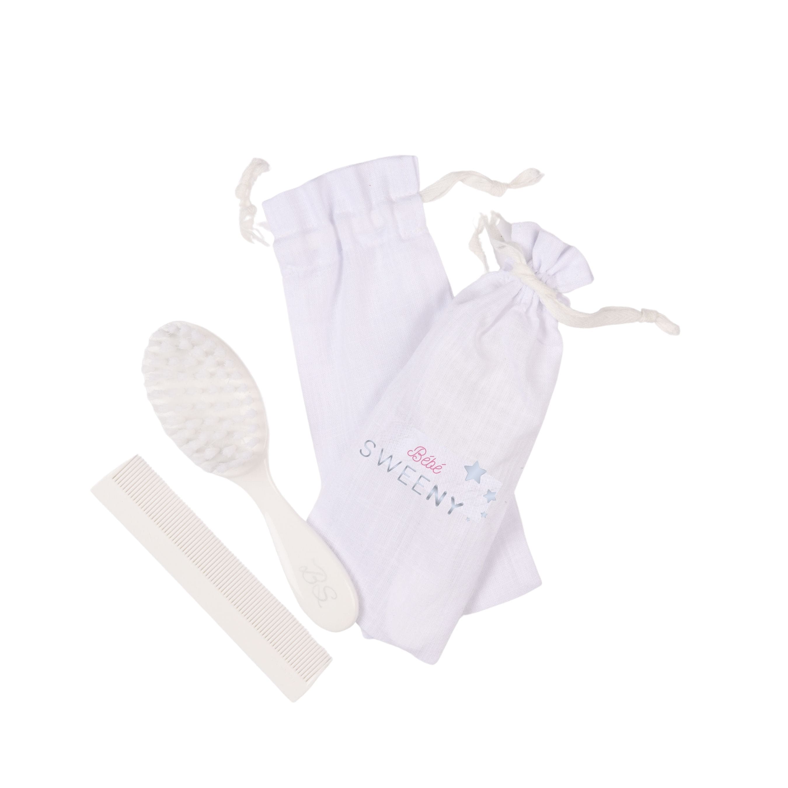 Personalized White Baby Hairbrush & Comb Set | Made In France