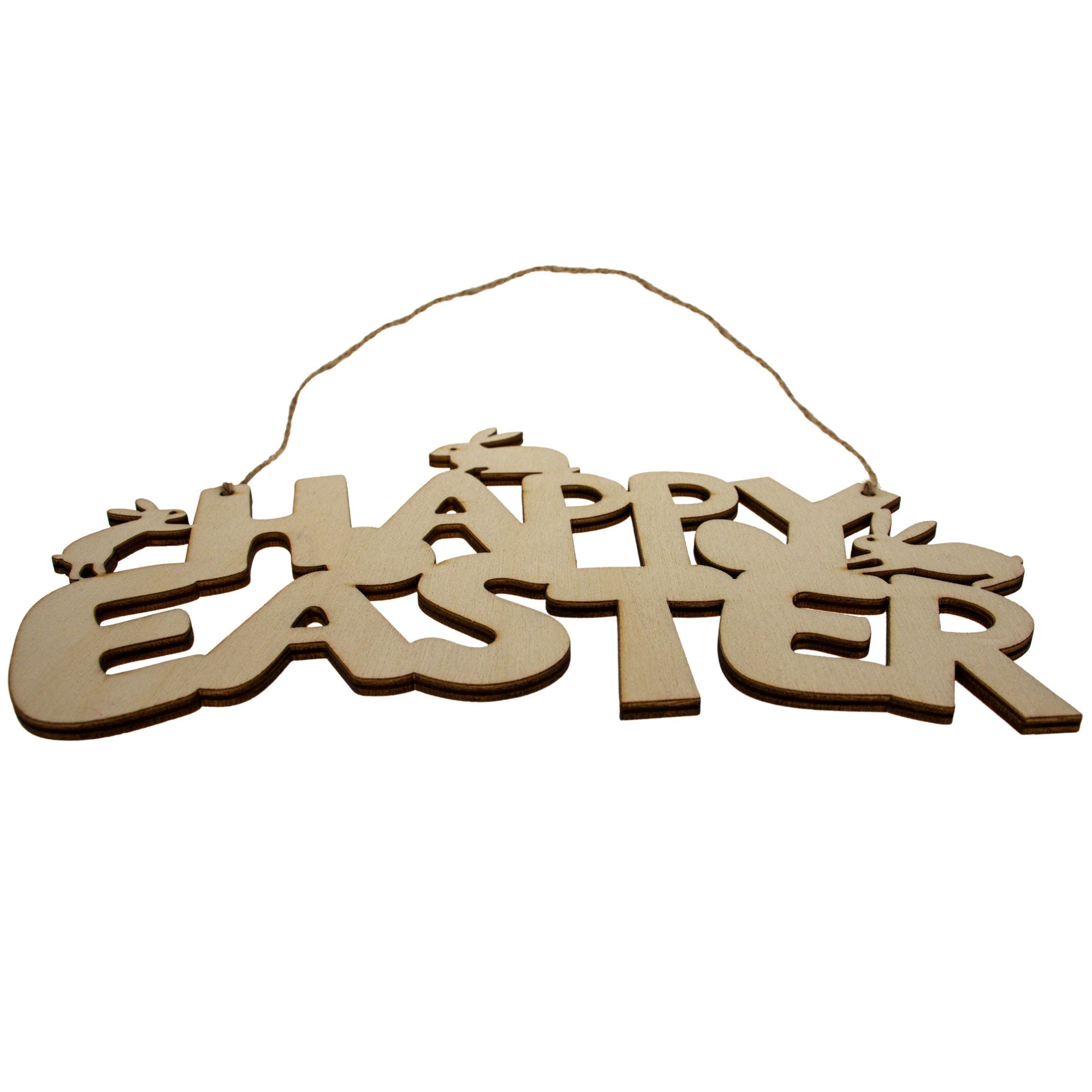 Happy Easter Unfinished Wooden Wall Sign 8.1 Inches