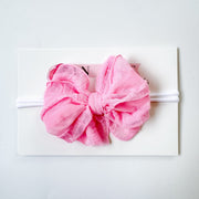 Bubblegum Pink | Skinny Mini Nylon Ruffled Baby Headband