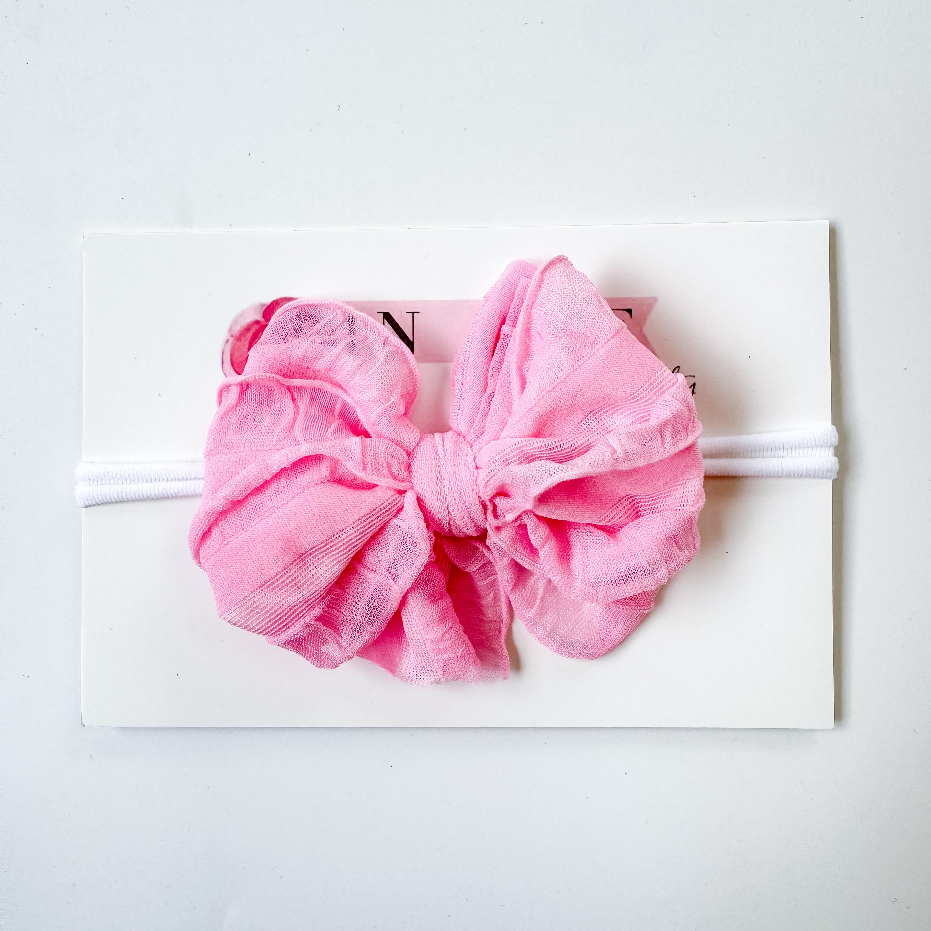 Bubblegum Pink | Skinny Mini Nylon Ruffled Baby Headband