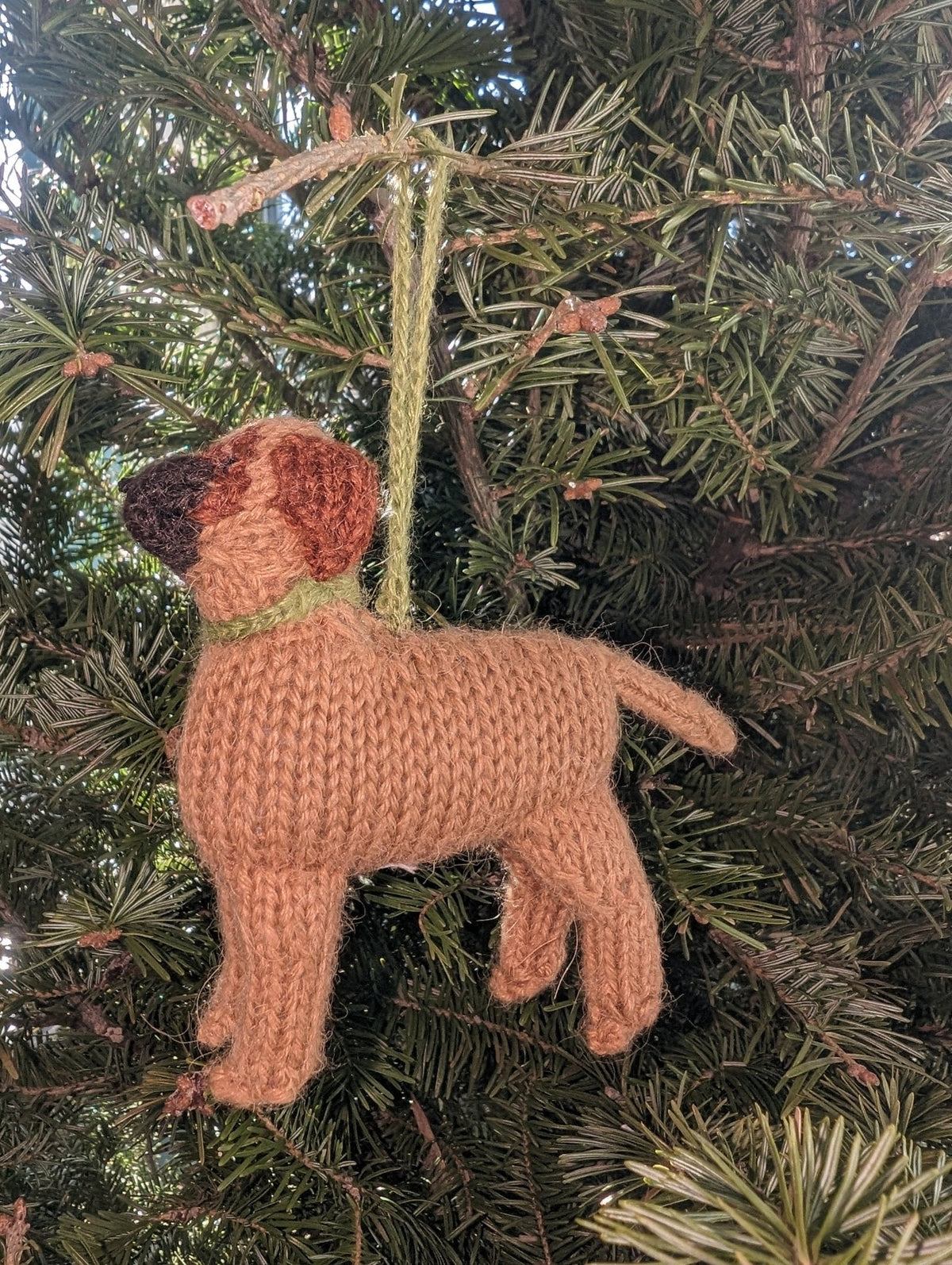 Hand Knit Alpaca Wool Christmas Ornament - Bullmastiff Dog