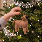 Hand Knit Alpaca Wool Christmas Ornament - Bullmastiff Dog