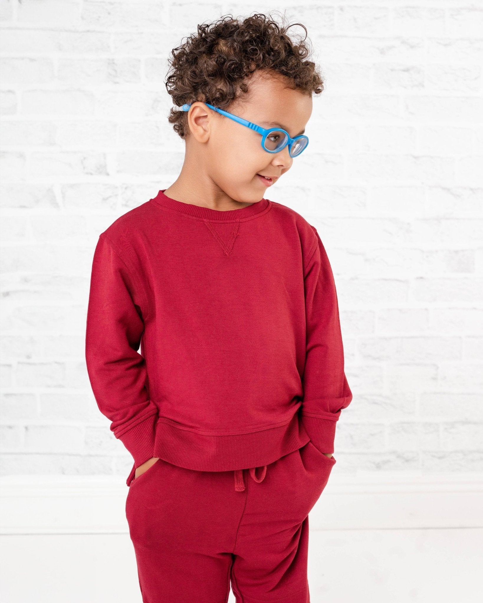 Burgundy Kids Jogger Set