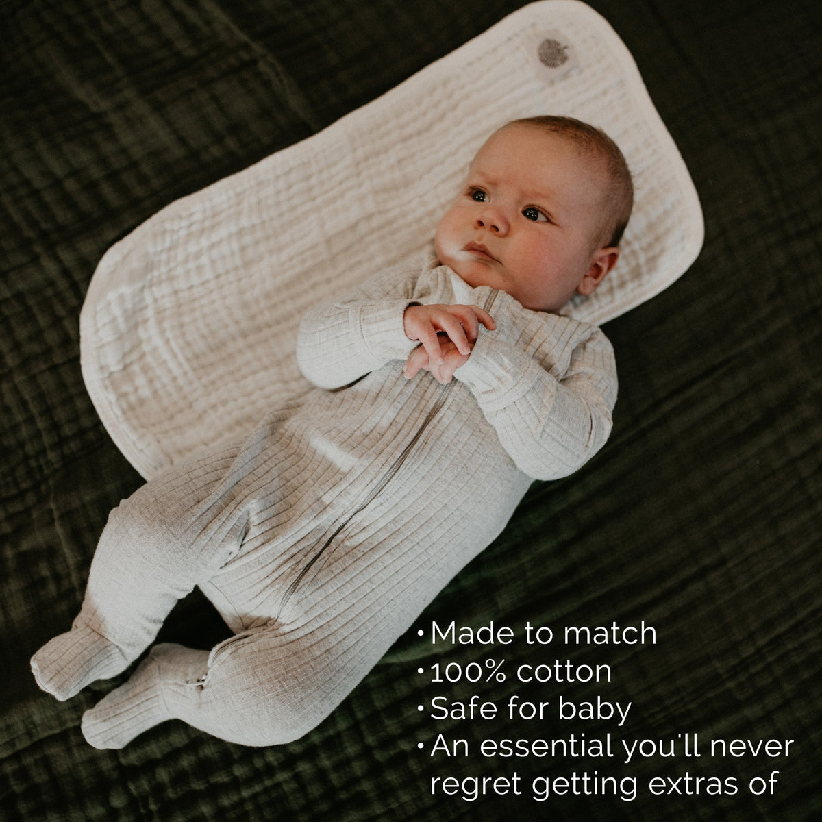 Gray Set - Muslin Burp Cloths (4 Pack)