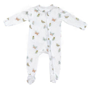 Footie Zippered One Piece In Butterflies