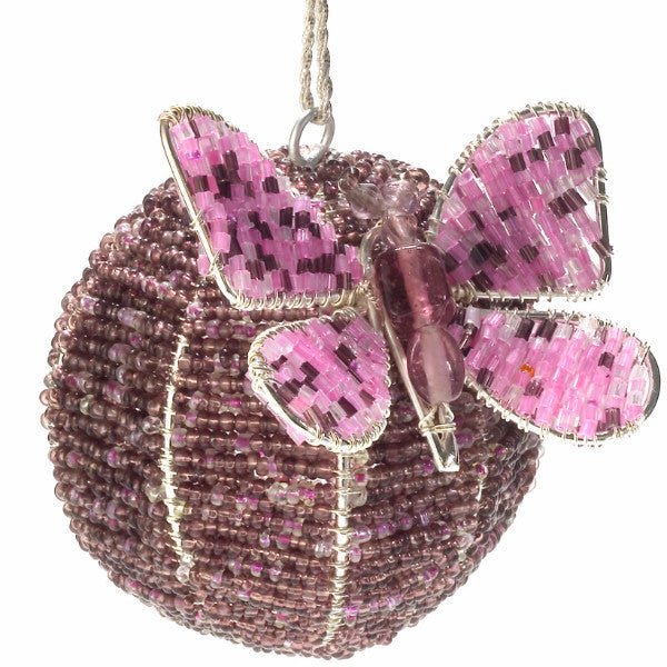 Butterfly Ball Ornament Pink And Purple