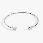 Puffy Butterfly Crystal Flex Cuff Bracelet
