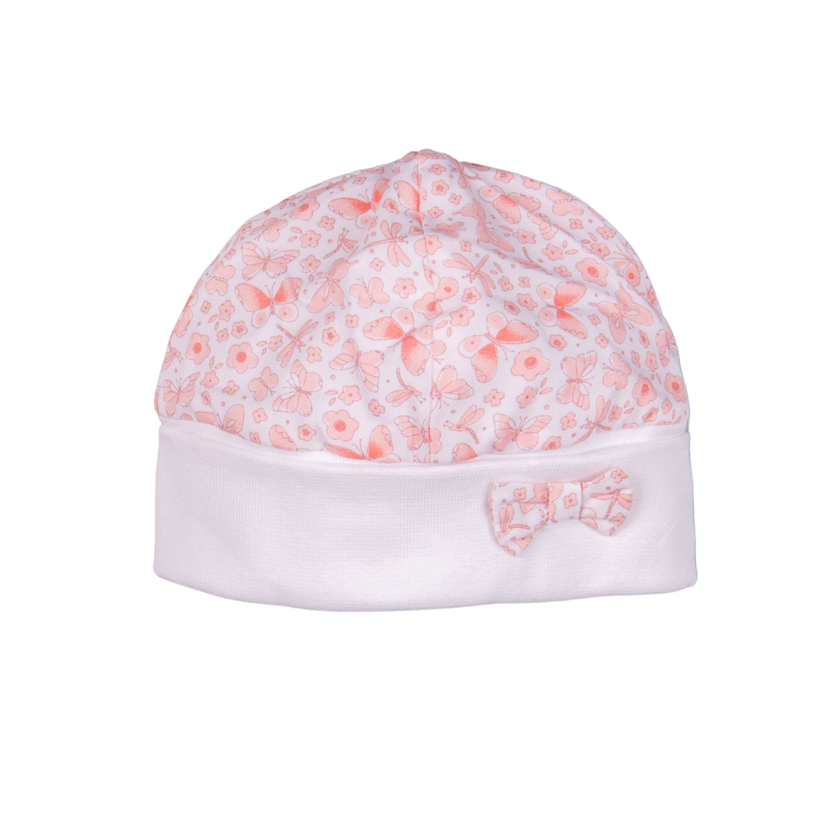 Butterfly | Baby Girls Pink Cotton Hat