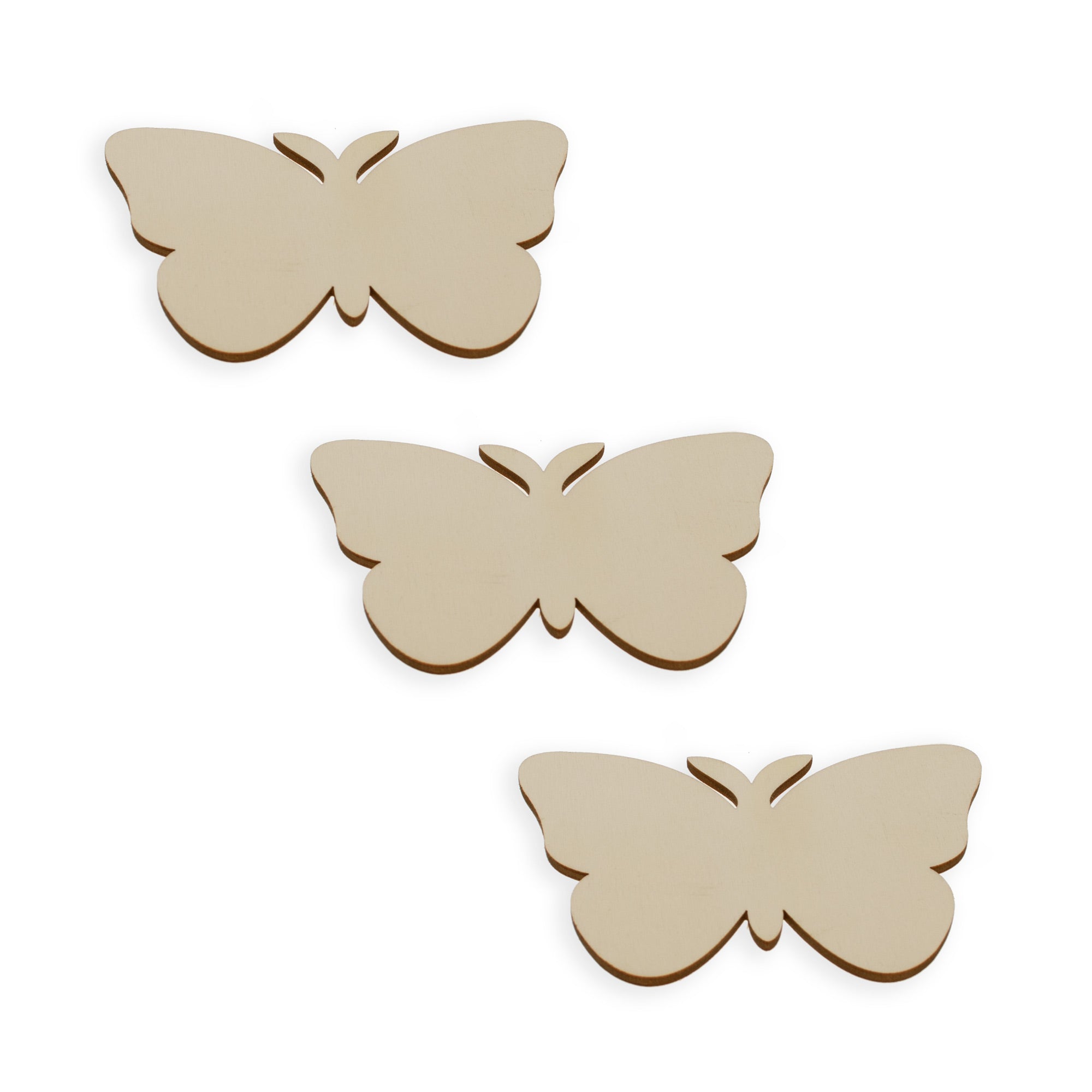 3 Butterflies Unfinished Wooden Shapes Craft Cutouts Diy Unpainted 3d Plaques 4 Inches