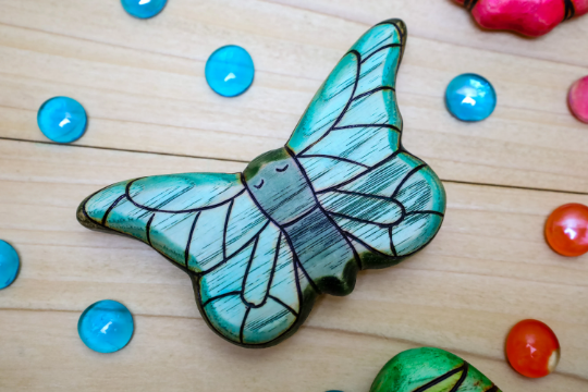 Wooden Butterfly Minibeast Toy~ Orange, Blue, Or Purple Butterfly