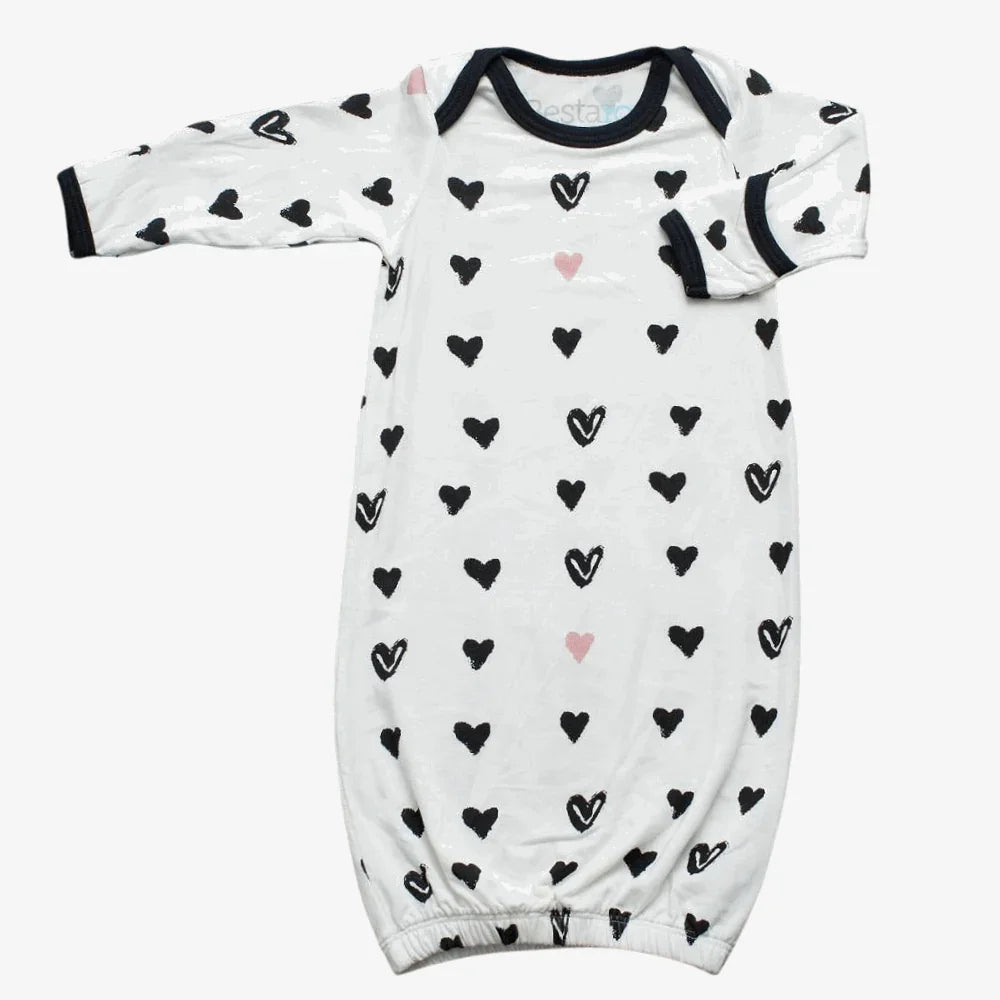 B&w Hearts Gown