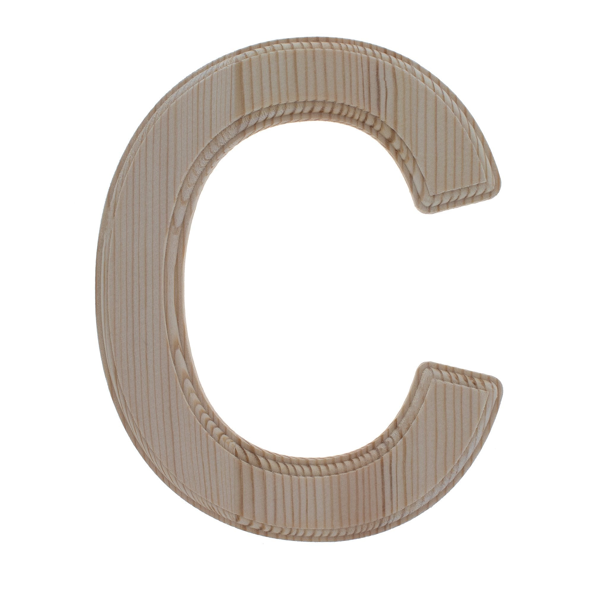 Unfinished Wooden Arial Font Letter C (6.25 Inches)