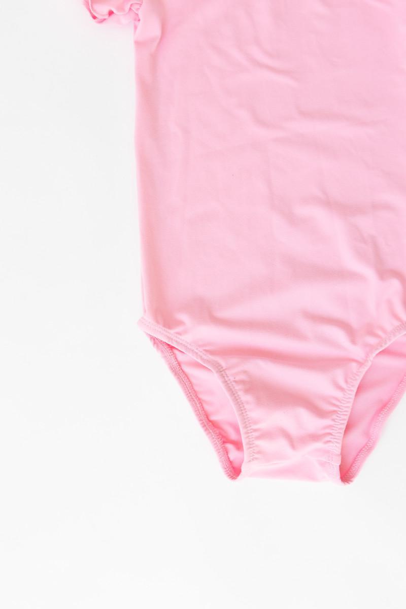 Bubblegum Pink S/s Flutter Sleeve Leotard