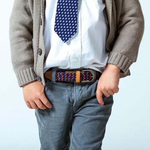 Boys Stretchy Cord Braided Leather Belt - Children's Age (4-7 Y) (8-14y)