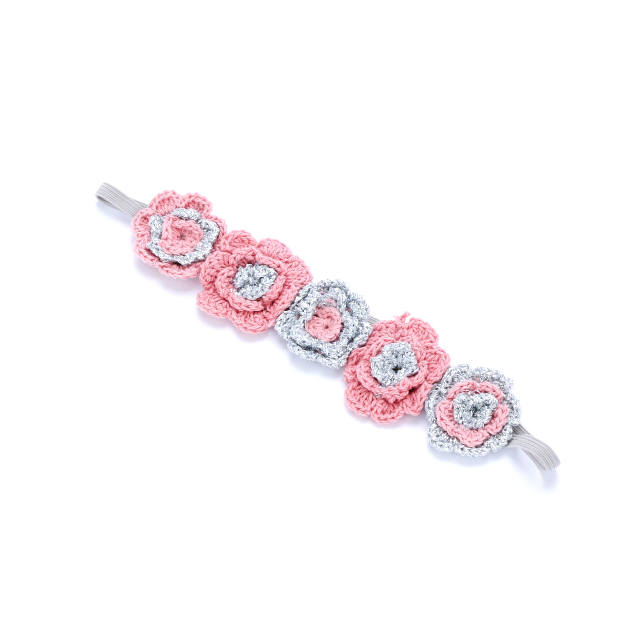 Girls Flower Crown Headband (age 3-8 Years) - Unique Design, Artisan Knit Hairband For Toddlers And Young Girls