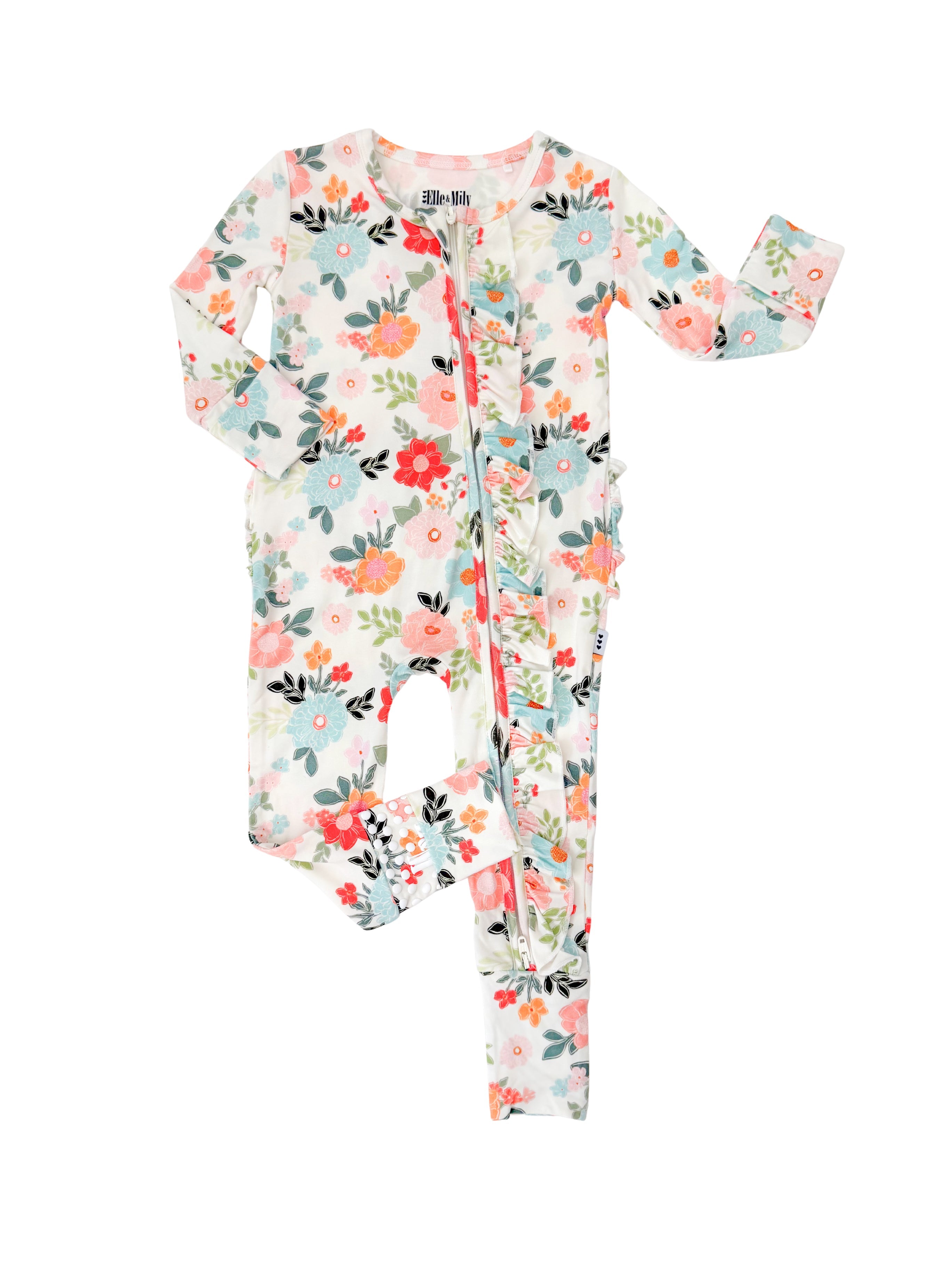 Cottage Blooms Bamboo Zip Romper