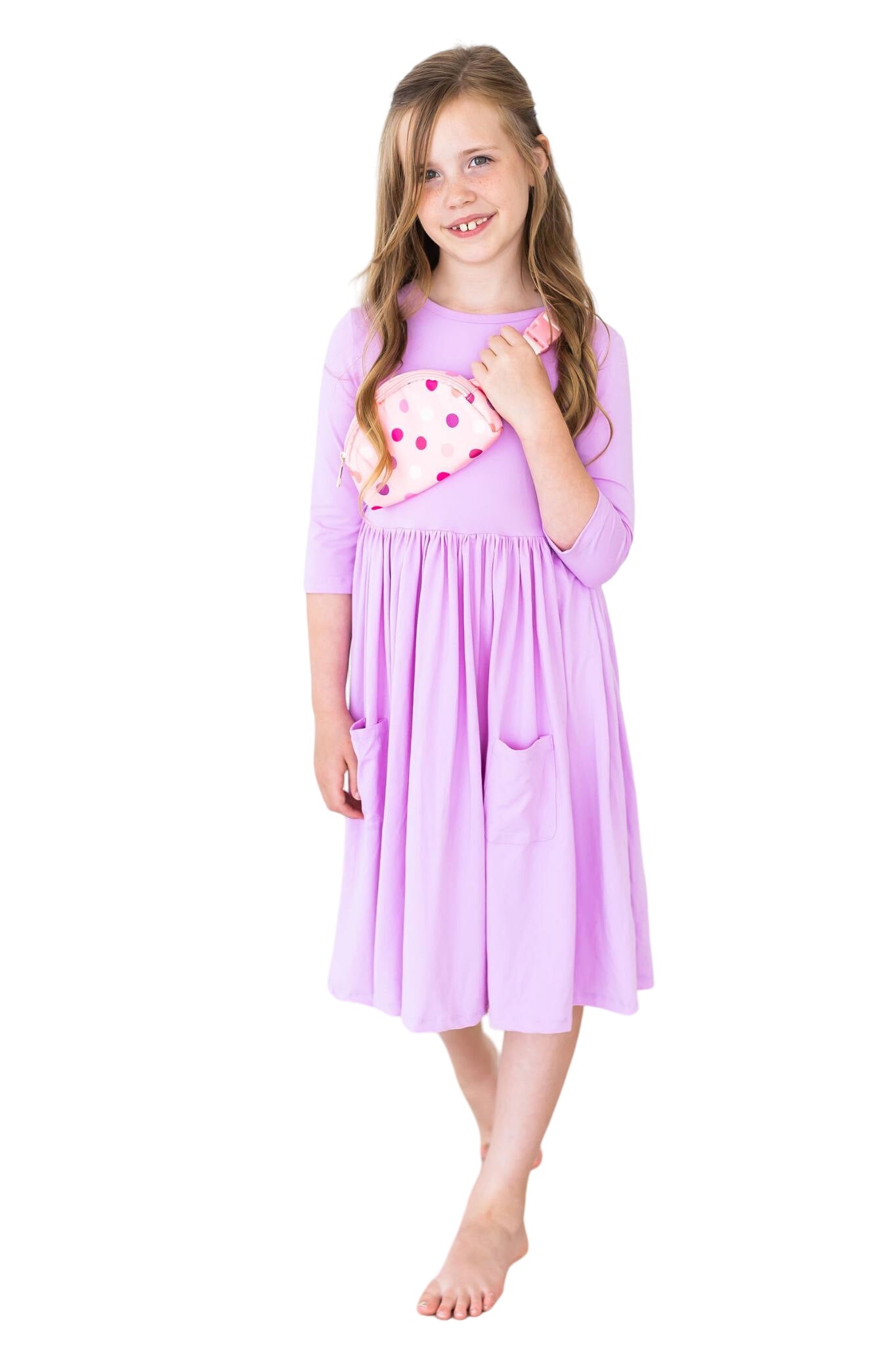 Bright Lilac Pocket Twirl Dress