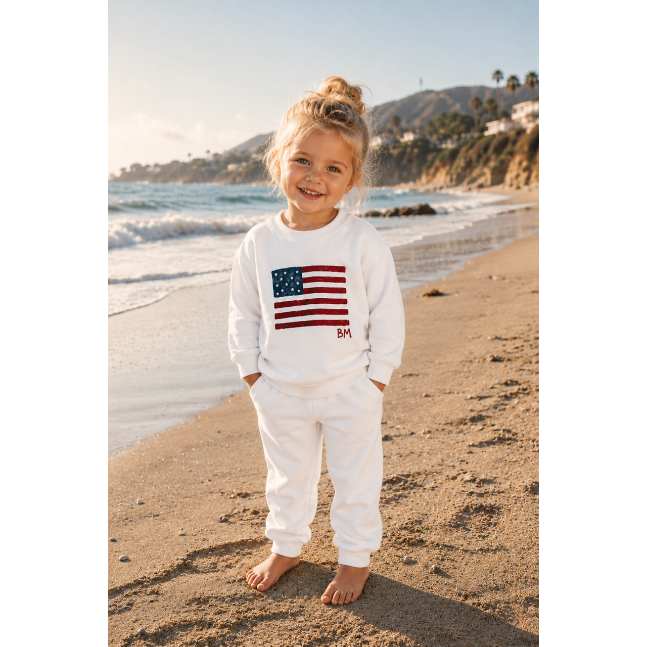 Organic Cloud Flag Pullover White