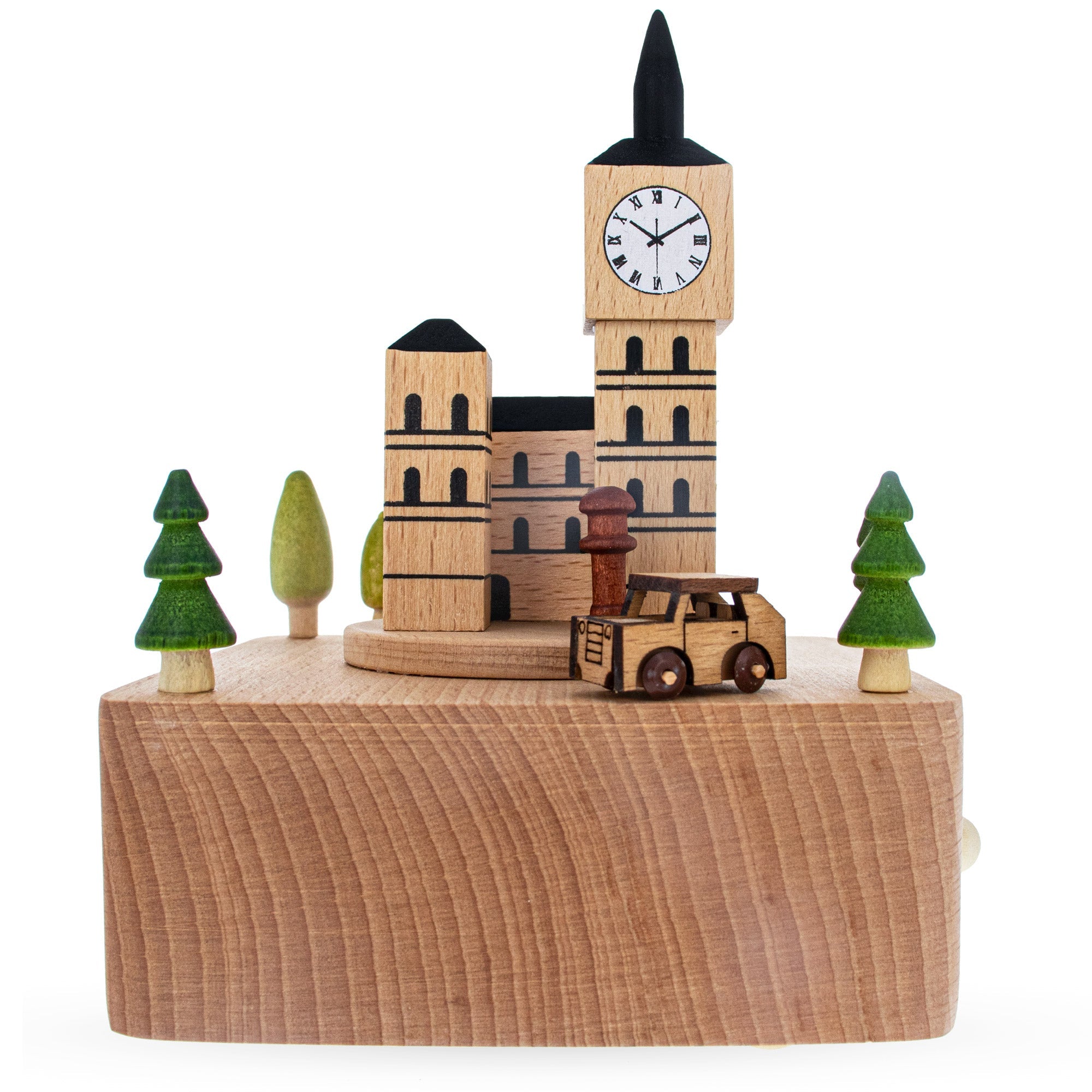 Big Ben, London Musical Figurine With Moving Magnetic Car