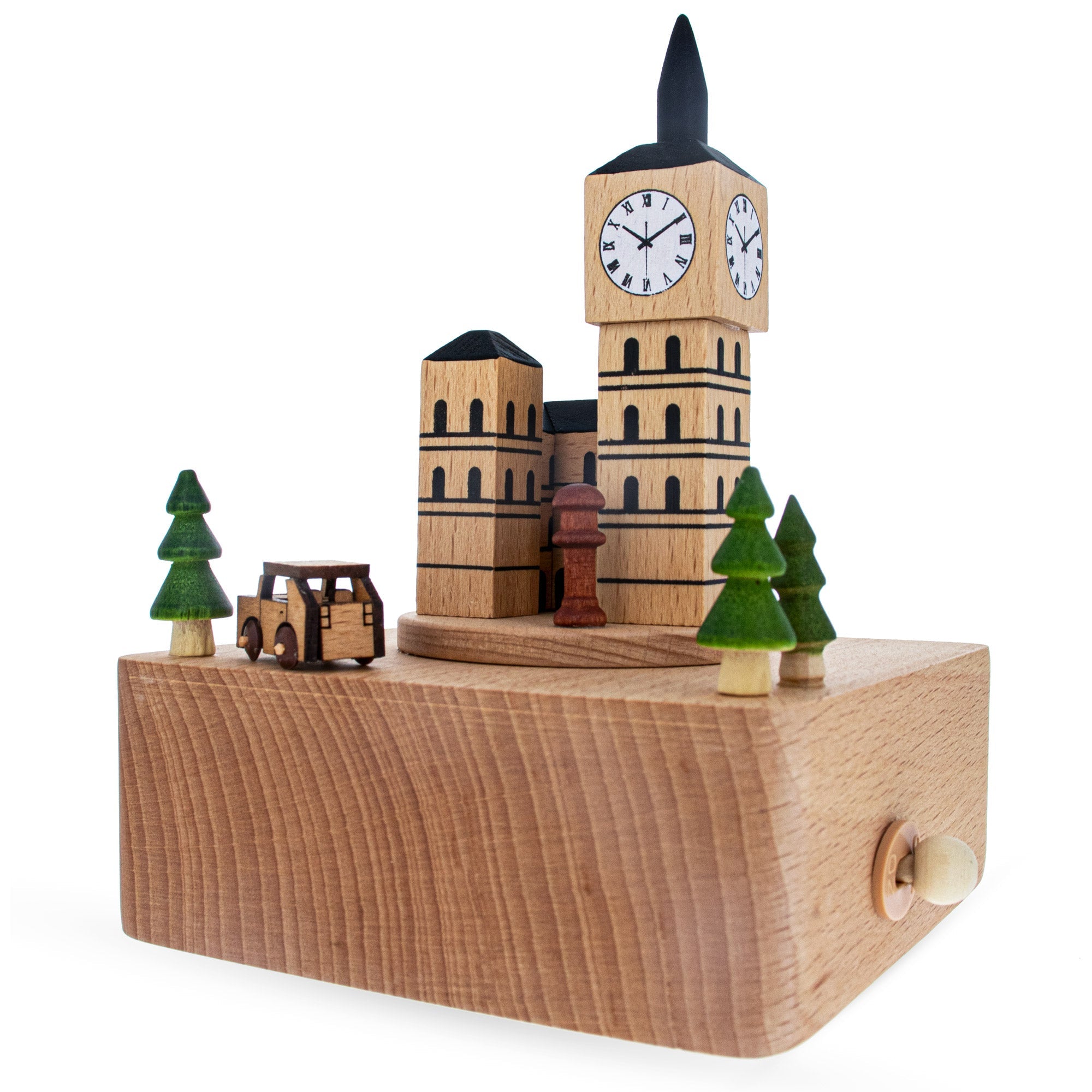 Big Ben, London Musical Figurine With Moving Magnetic Car