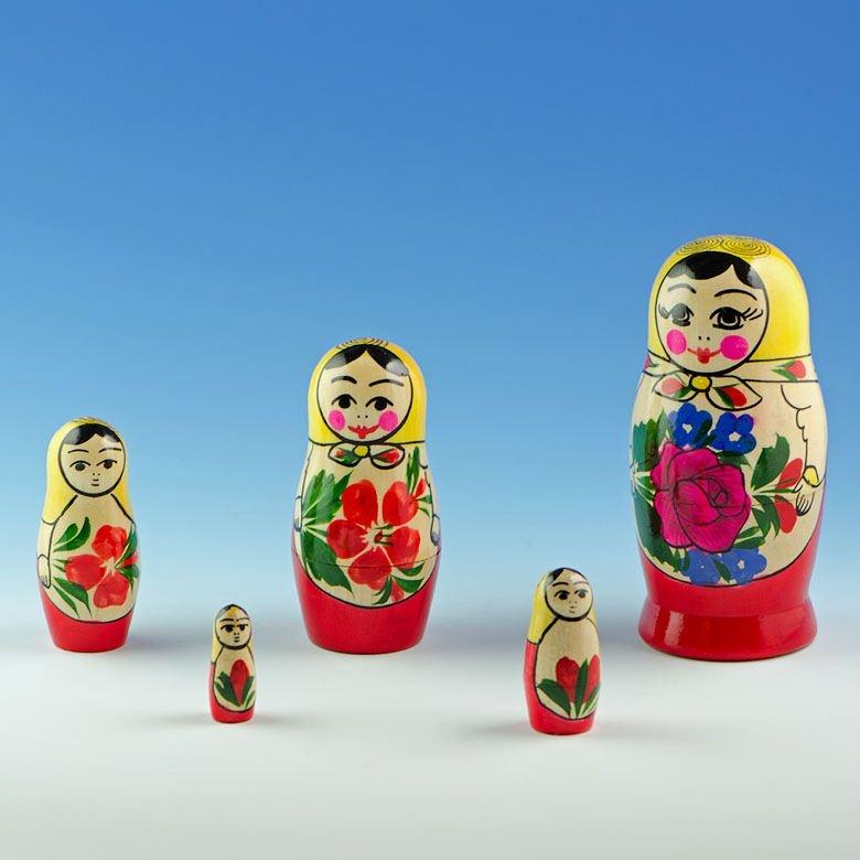 Set Of 5 Unfinished Unpainted Wooden Nesting Dolls Craft Diy Kit 6 Inches