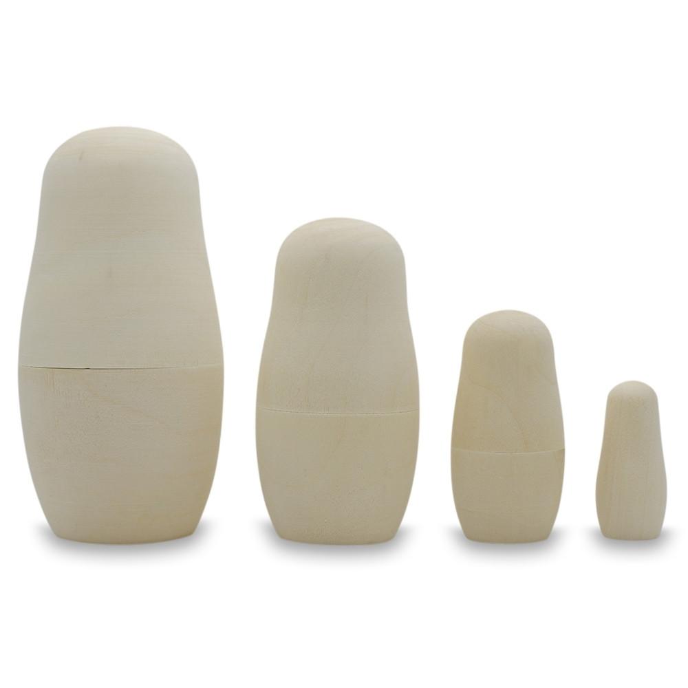 Set Of 4 Unfinished Wooden Nesting Dolls Craft 4 Inches