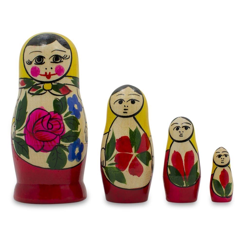 Set Of 4 Unfinished Wooden Nesting Dolls Craft 4 Inches