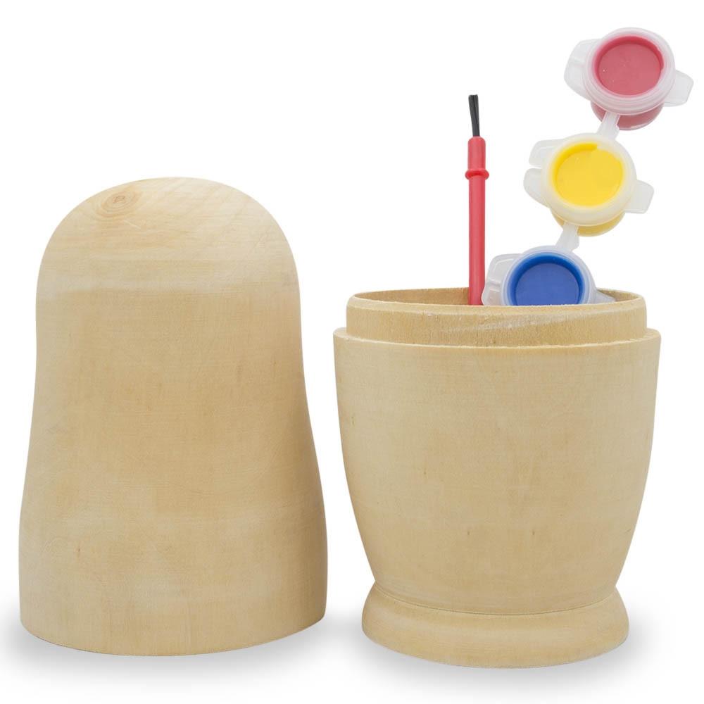 Paint Your Own Single Unfinished Wooden Nesting Doll 6.75 Inches