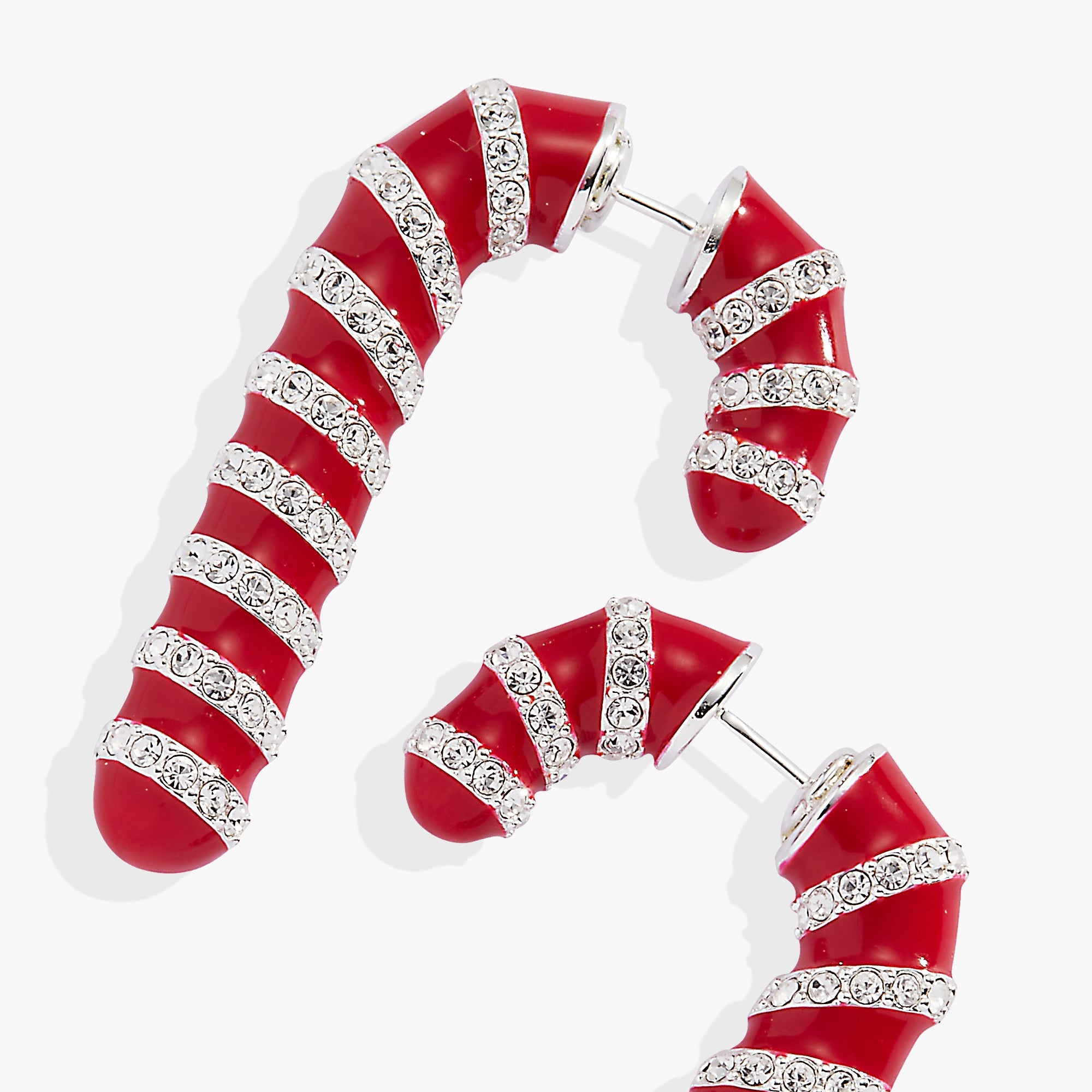 Candy Cane Front-back Earrings