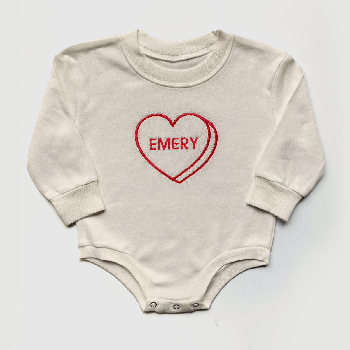 Personalized Candy Heart Sweatshirts & Baby Outfits