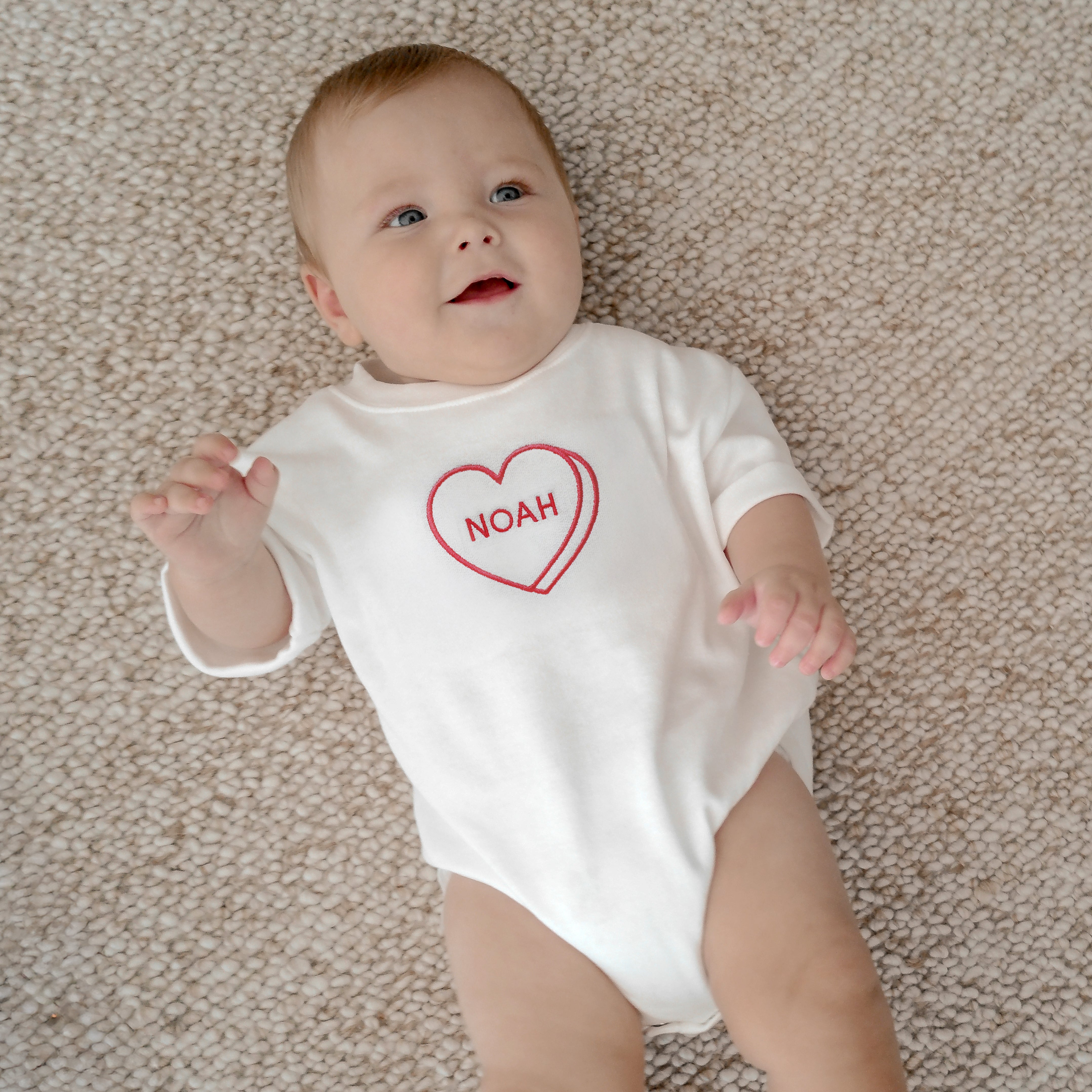Personalized Candy Heart Tees & Baby Outfits