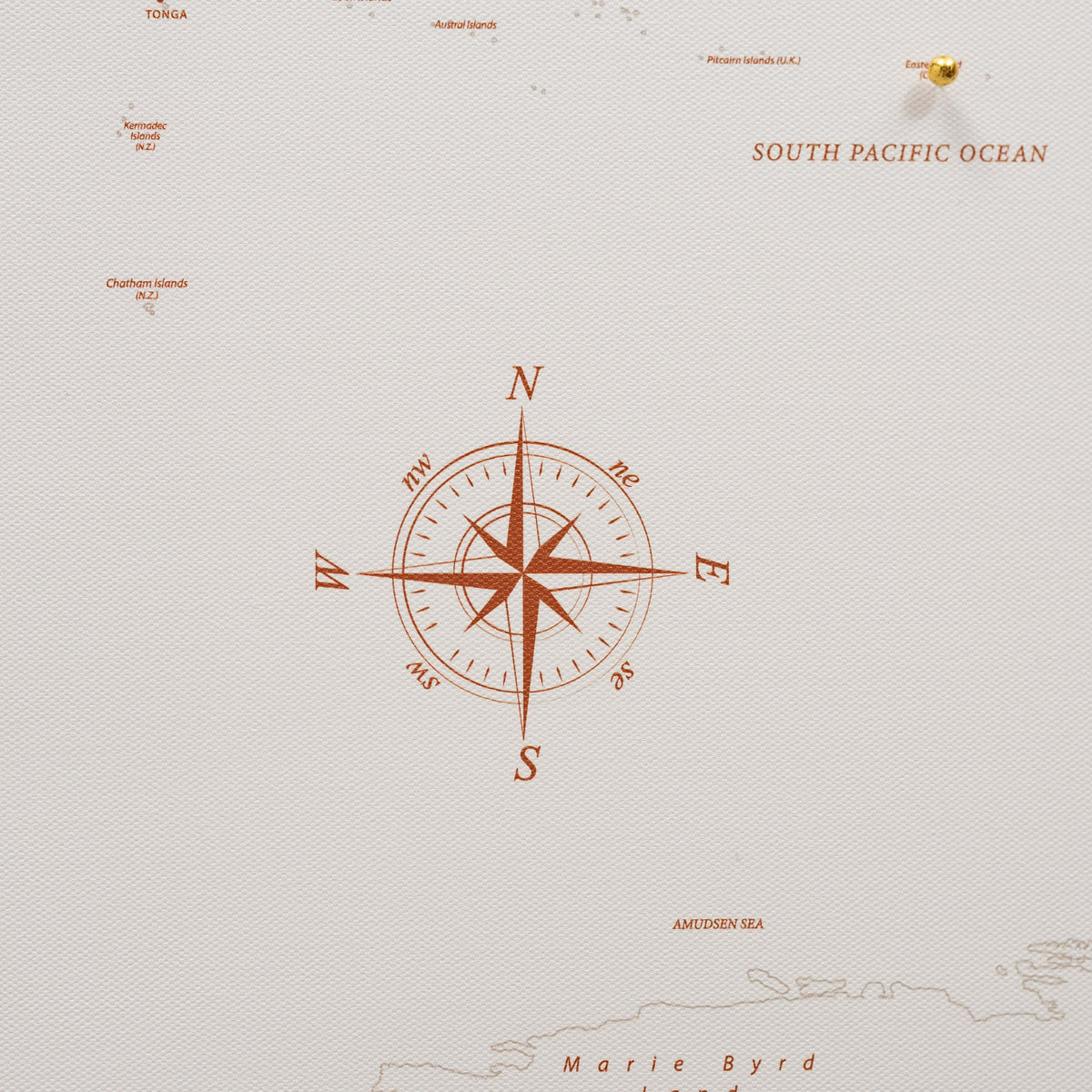 World Map On Canvas - Beige