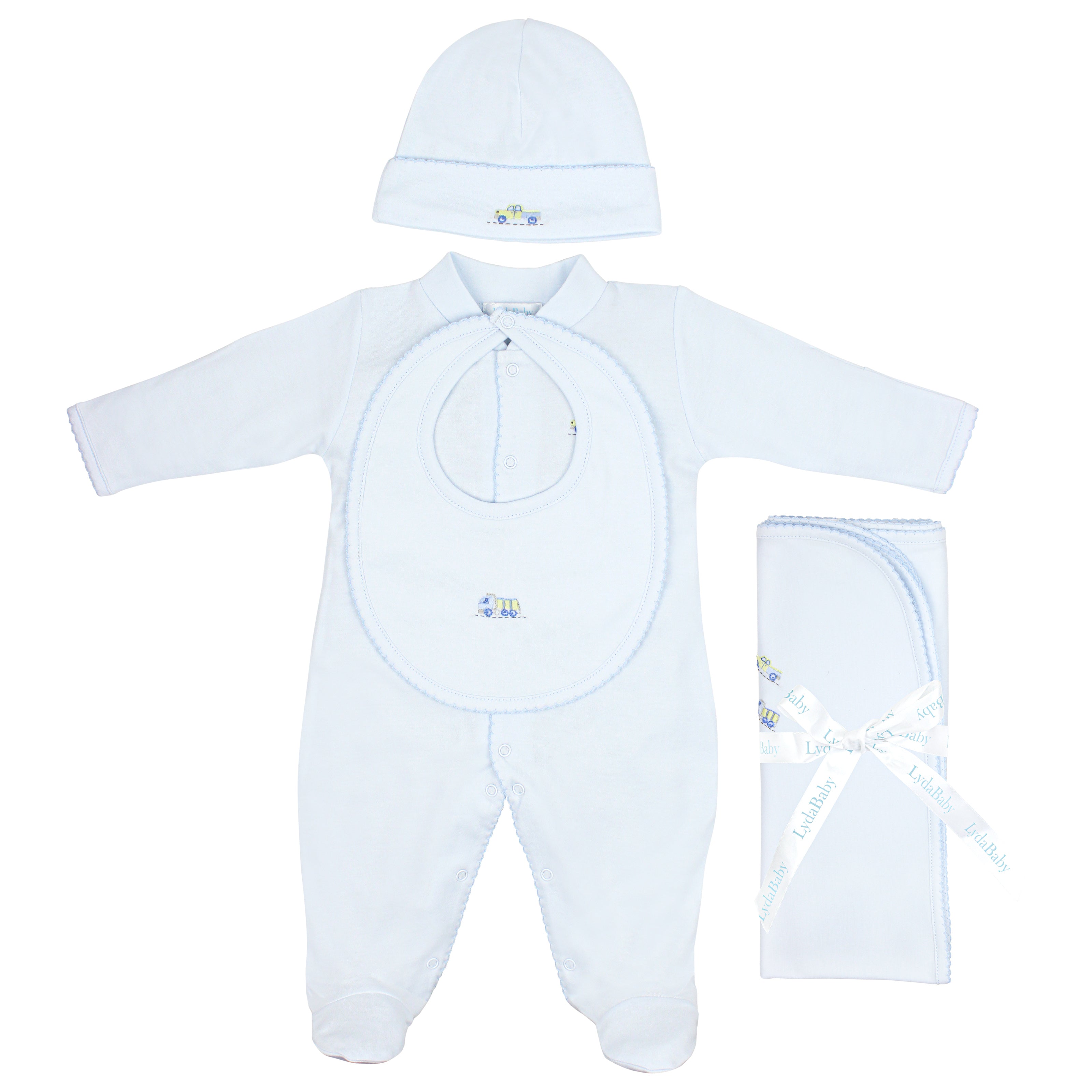 Cars And Trucks Embroidery Set 4 Pieces | Baby Boy