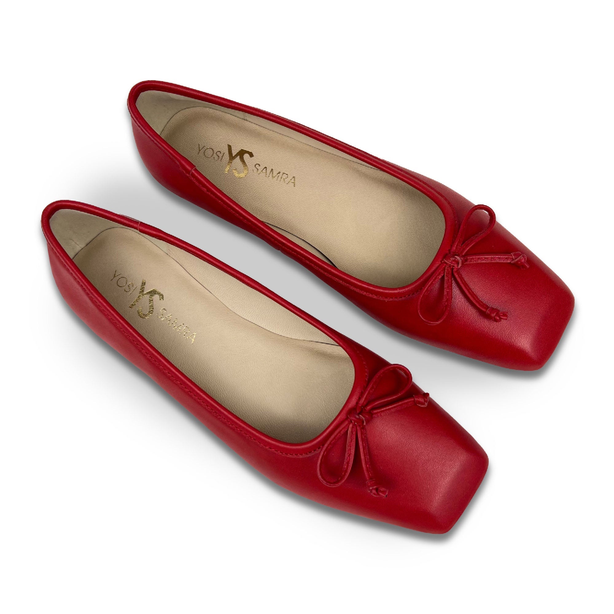 Cara Ballet Flat In Red Leather