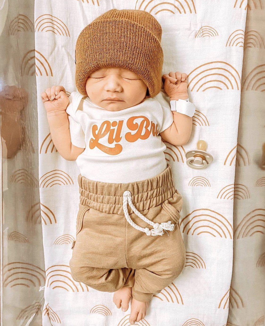 Muslin Swaddle Blanket - Caramel Rainbow