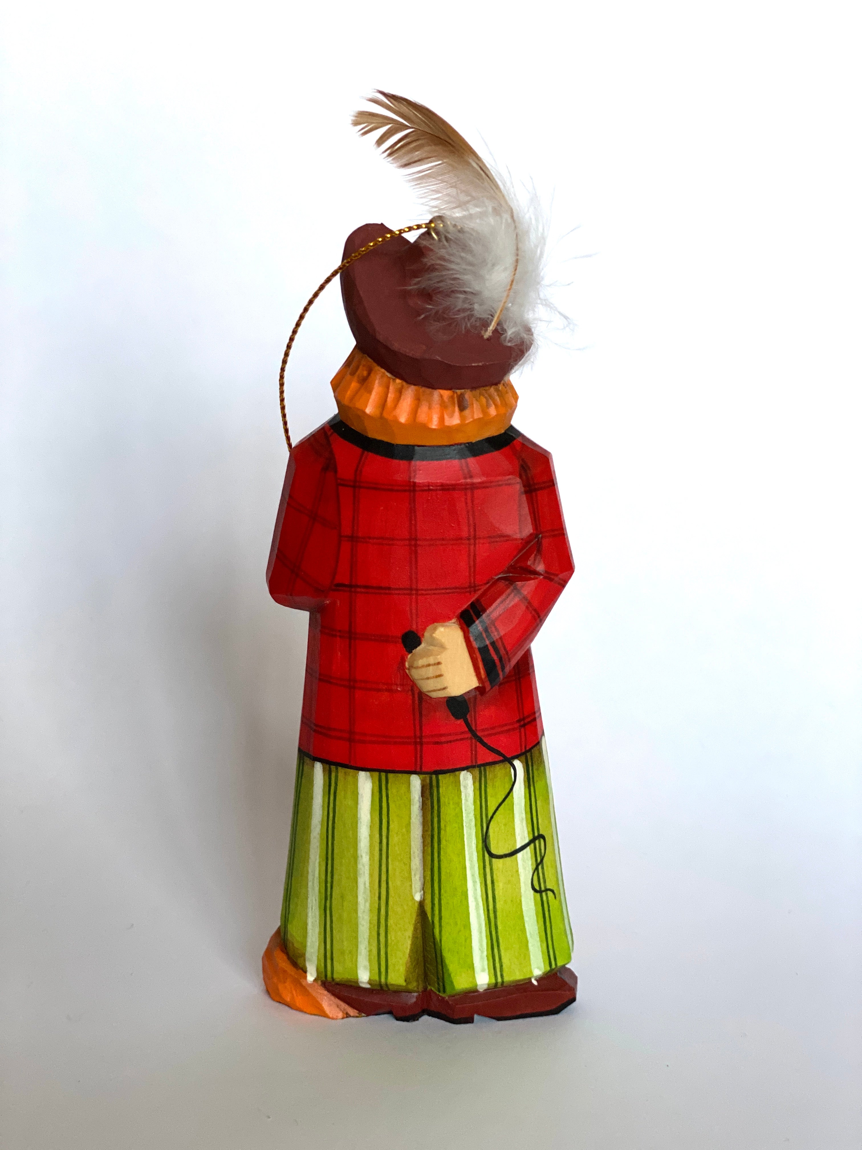 Hand-carved Wooden Christmas Ornament Figurine